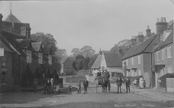 Horn Street looking west, horse and cart in road